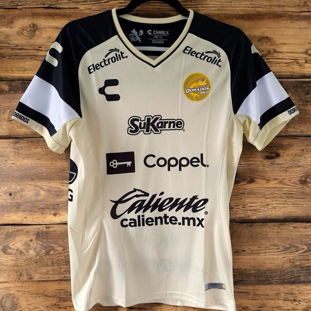 Charly Dorados De Sinaloa 19/20 Home Soccer Jersey Cream/Black Size S Small